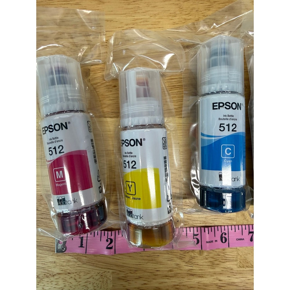Epson 512 EcoTank Ink Bottles Set of 5 Black Photo Black Cyan Magenta Yellow - Picture 3 of 3